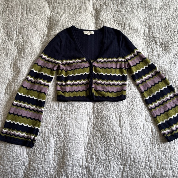 SEZANE Bobbie Cropped Cardigan 100% Cotton Size Small - Picture 9 of 13